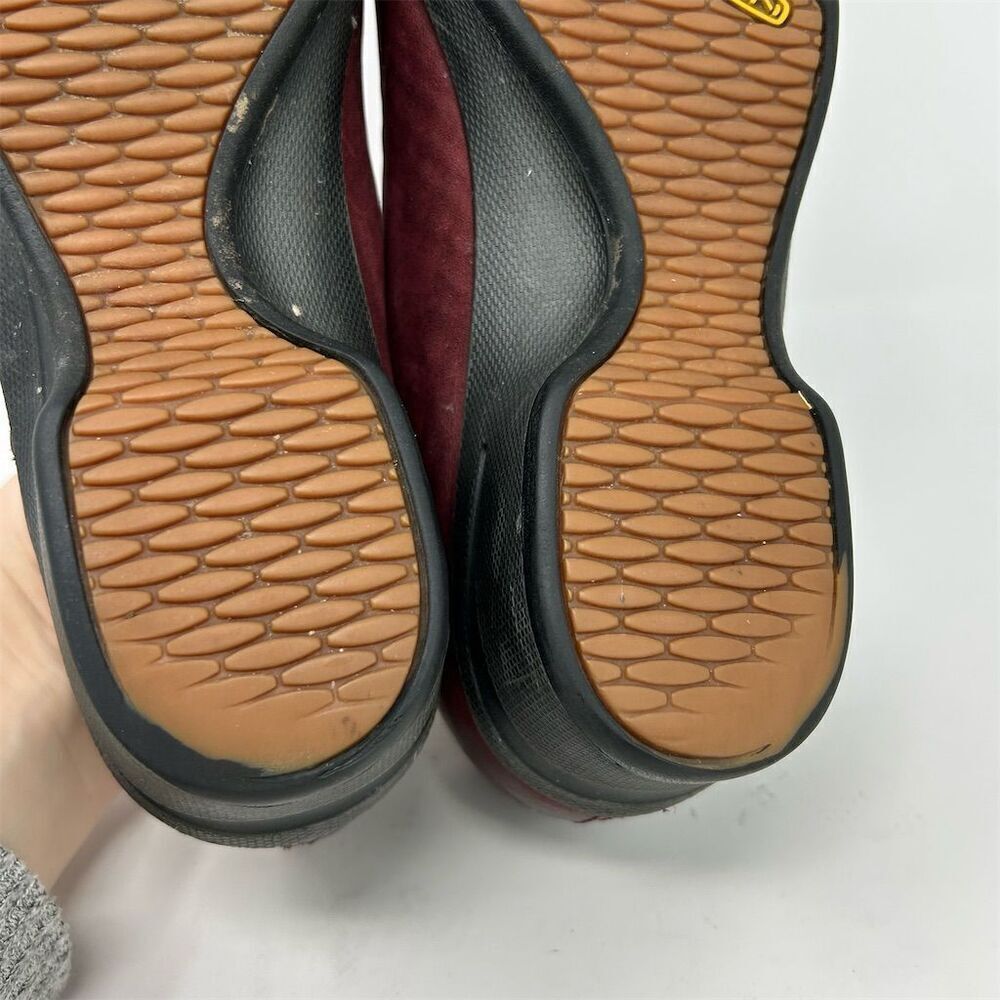 KEEN Women's Red Leather Slip-On Clog Loafers Size 10 Casual Comfort - Picture 11 of 15